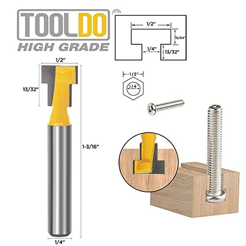 TOOLDO Keyhole Router Bit Set 14 Inch Shank Router Bits5 Pcs