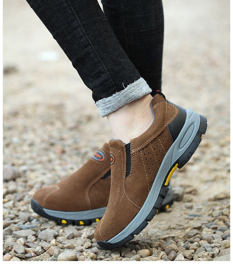 Men's Outdoor Steel Toe Work Boots Shoes Safety Shoes Camel