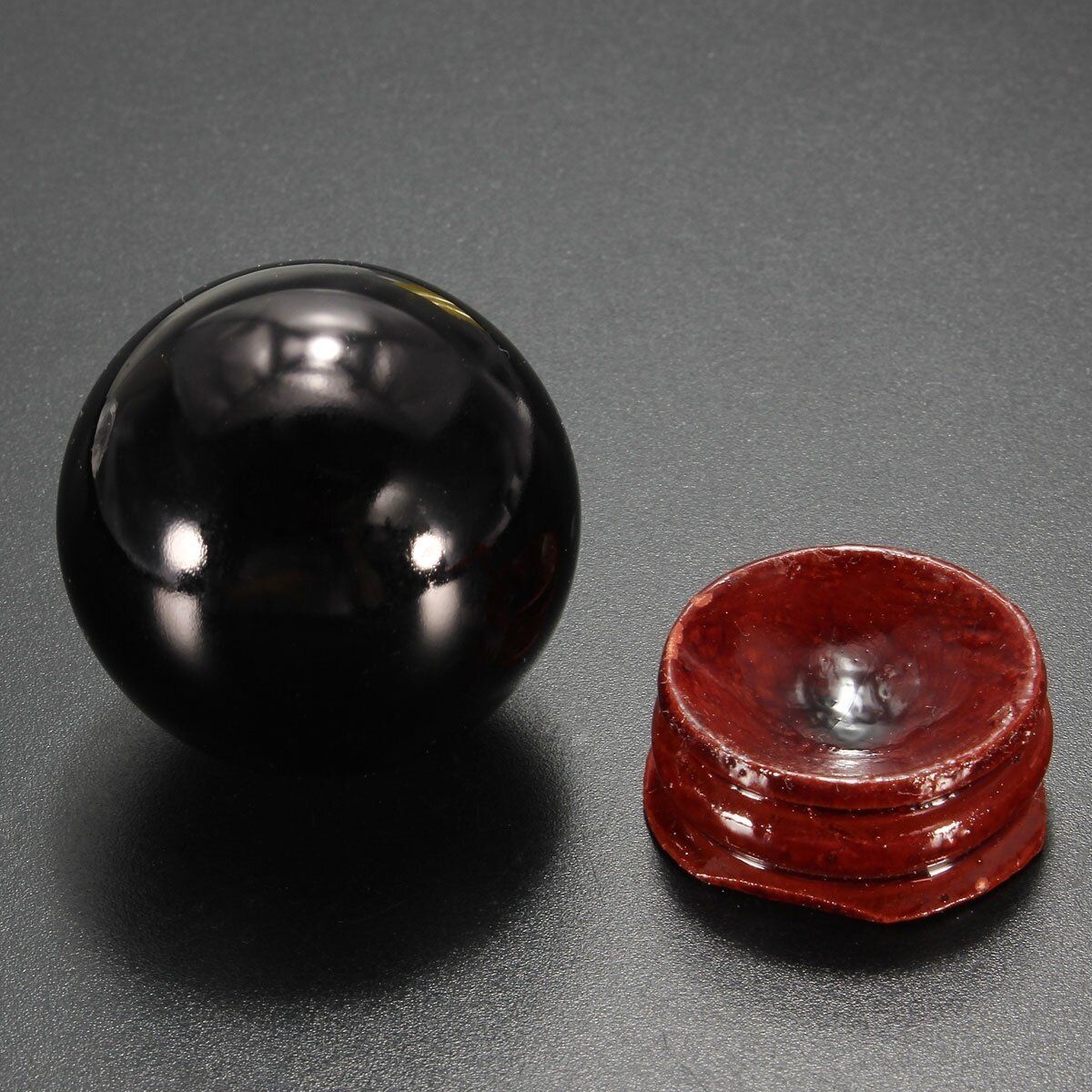 40mm Black Obsidian Sphere Crystal Healing Ball With Stand Home/Office