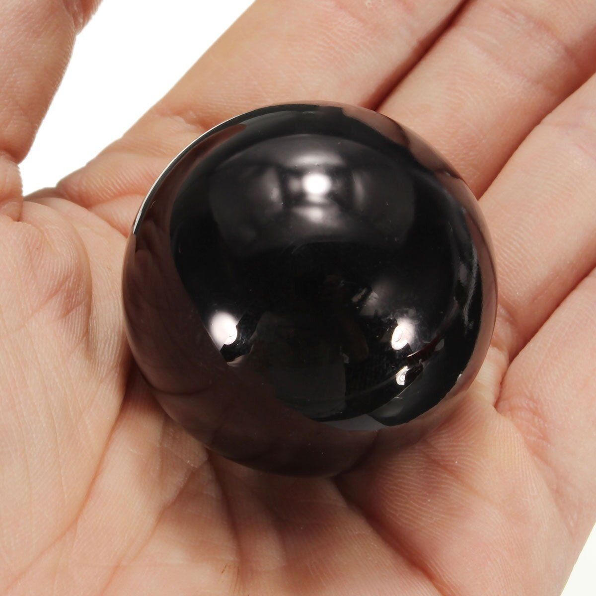 40mm Black Obsidian Sphere Crystal Healing Ball With Stand Home/Office