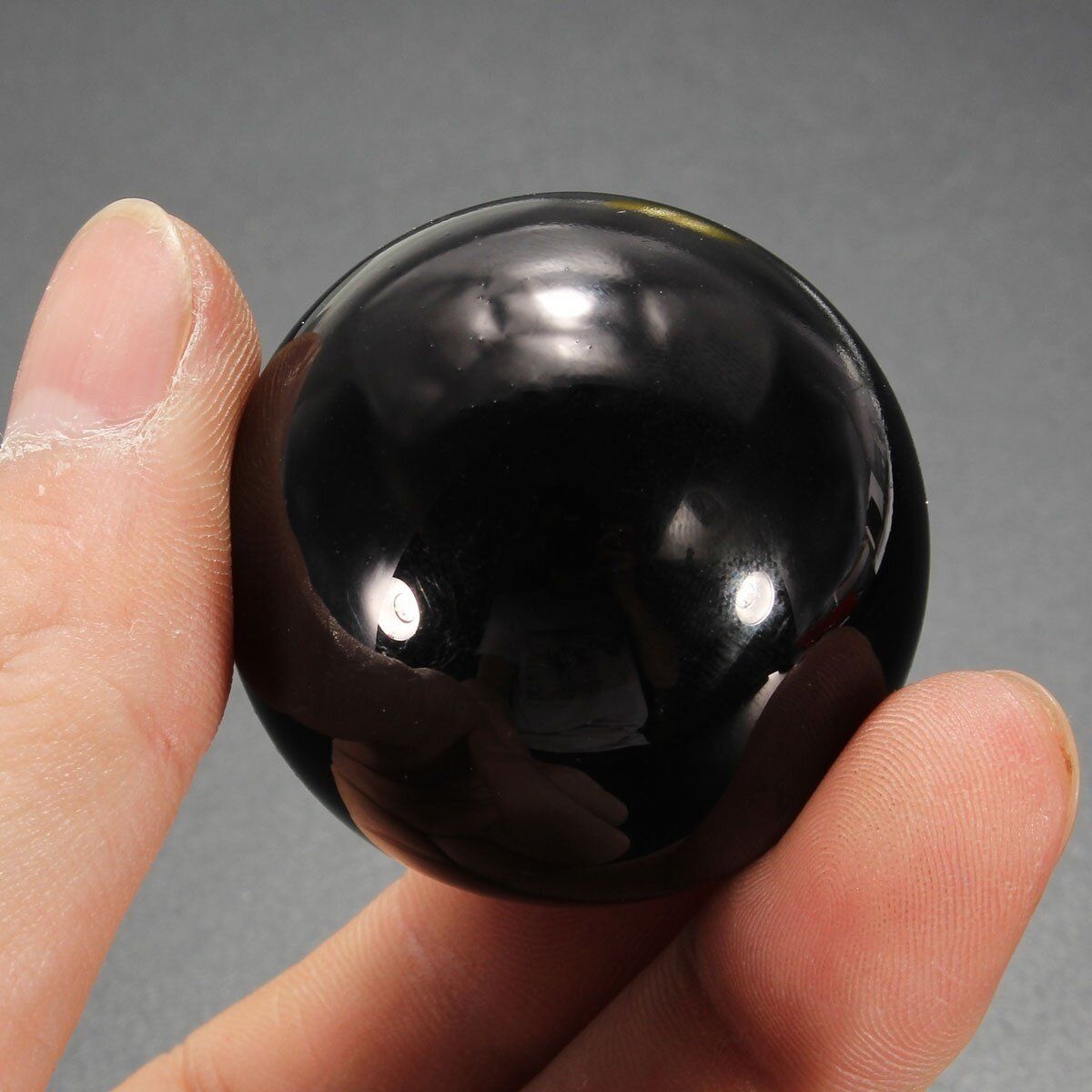 40mm Black Obsidian Sphere Crystal Healing Ball With Stand Home/Office