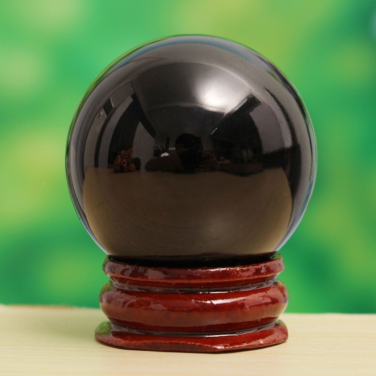 40mm Black Obsidian Sphere Crystal Healing Ball With Stand Home/Office