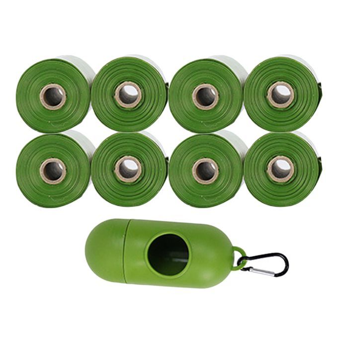 Doggy Waste Dog Poop Bags W/ Dispenser Leak-Proof Unscented 8 Rolls