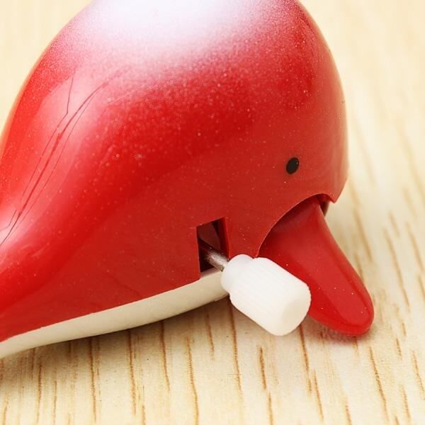 Baby Children Kids Bath Bathing Fun Clockwork Wind Up Dolphin Swimming Tub Toy Apricot