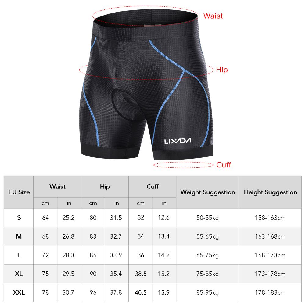 Men Bike Padded Shorts With Anti-Slip Leg Grips