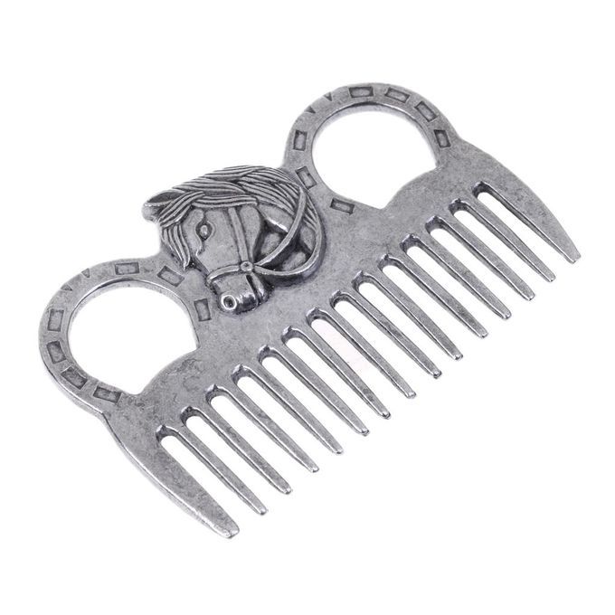 Stainless Steel Polished Horse Pony Grooming Comb Tool Currycomb