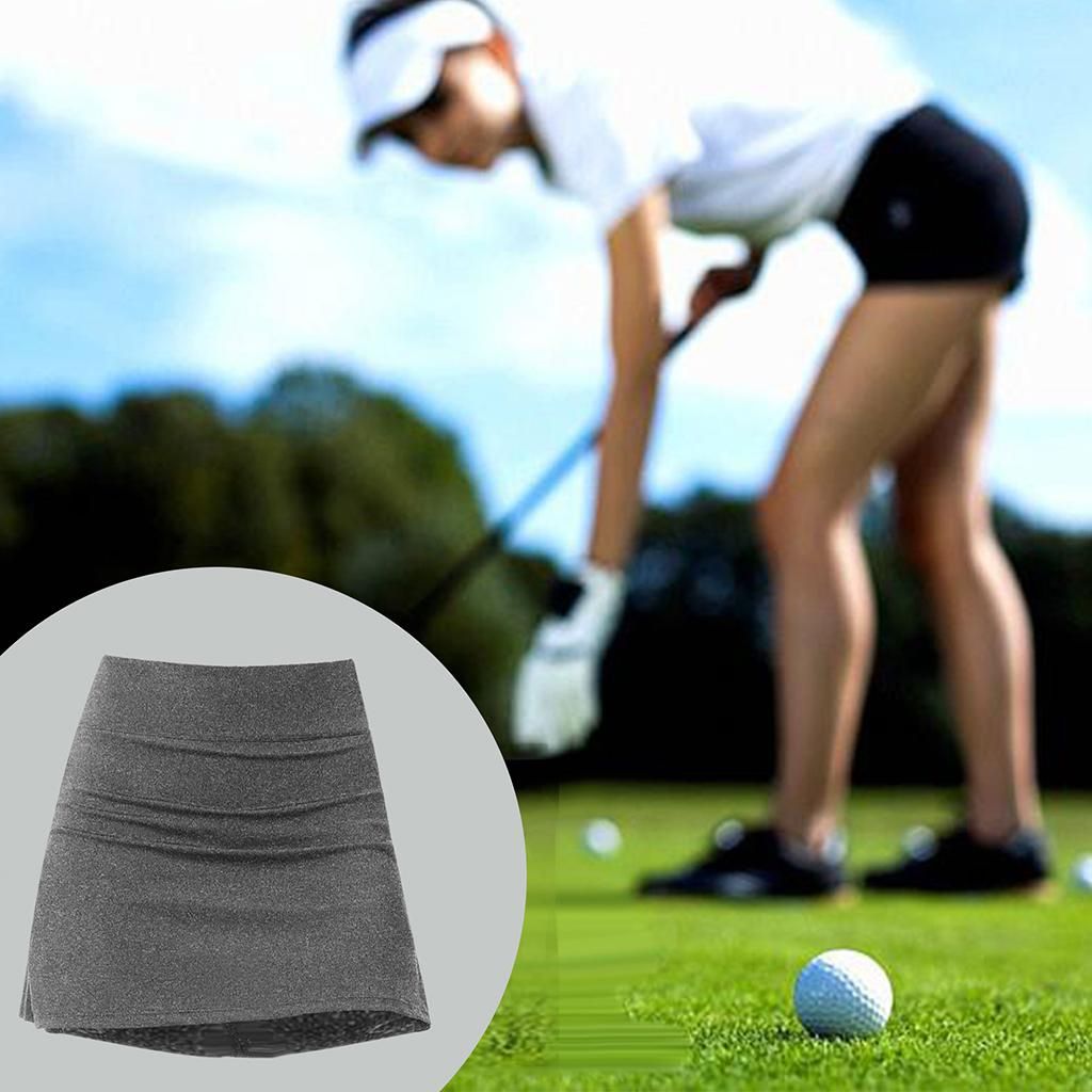 Hellery Pleated Tennis Skirts For Women Shorts Athletic Light Gray XS