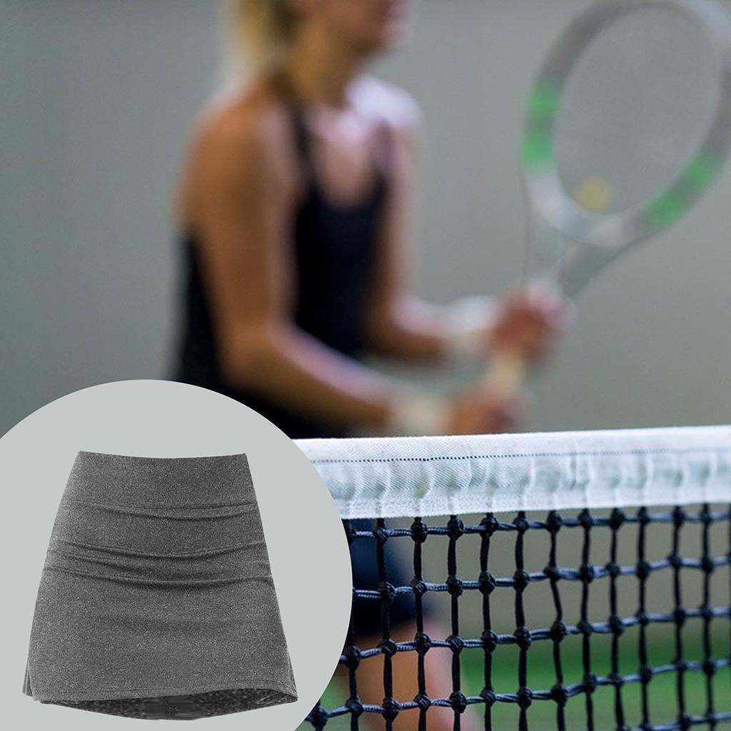 Hellery Pleated Tennis Skirts For Women Shorts Athletic Light Gray XS