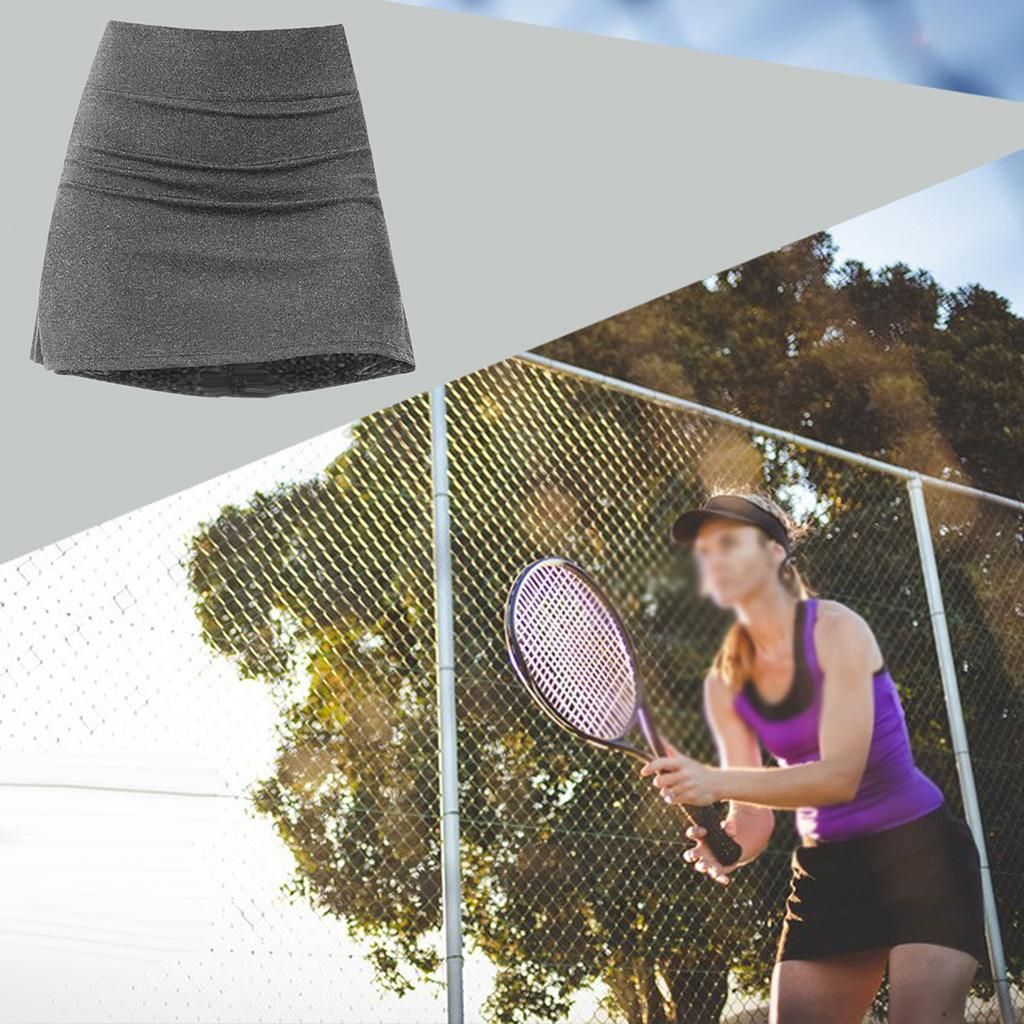 Hellery Pleated Tennis Skirts For Women Shorts Athletic Light Gray XS