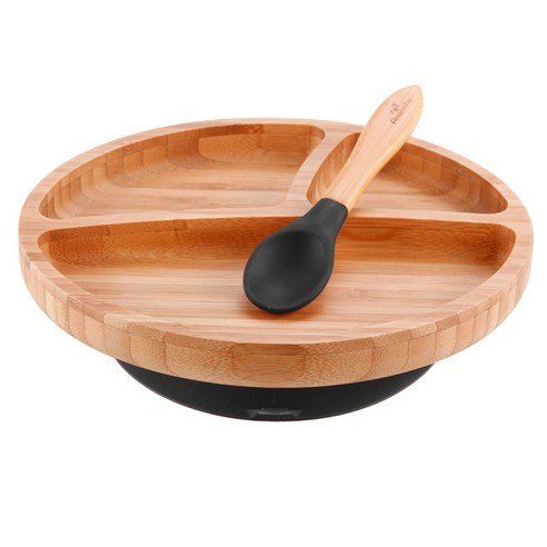 Abanchi Bamboo Suction Ball Plate Baby Food Tableware
