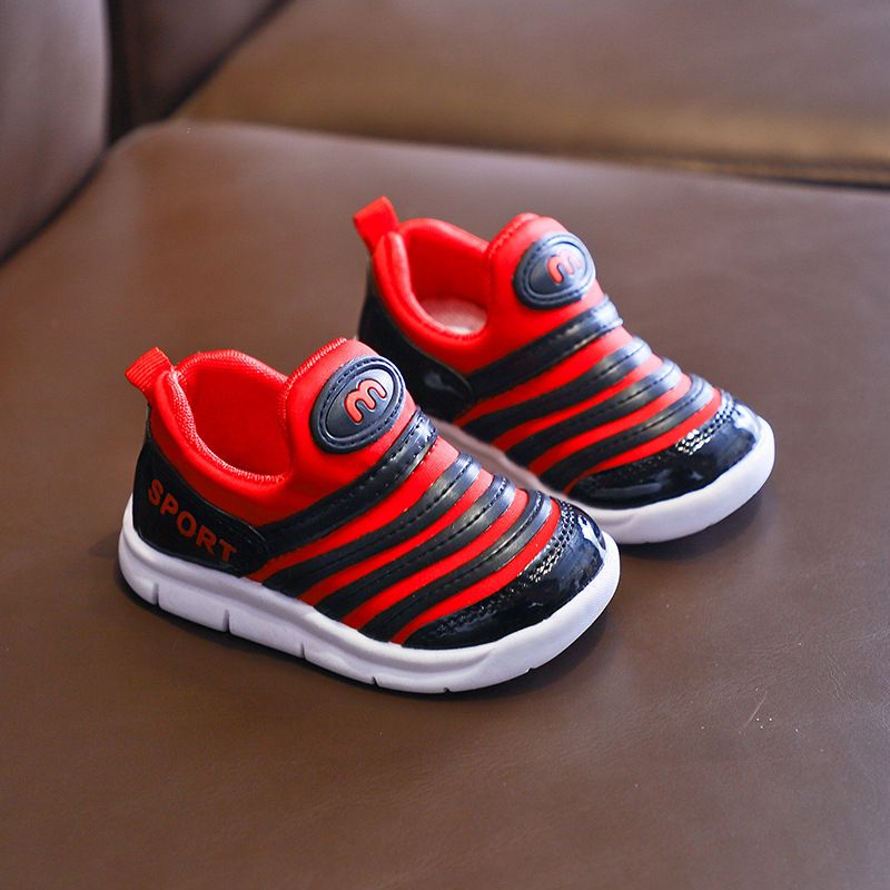 BOY GIRL BIRTHDAY STRONG PLIMSOLE SNEAKERS  3-  RED
