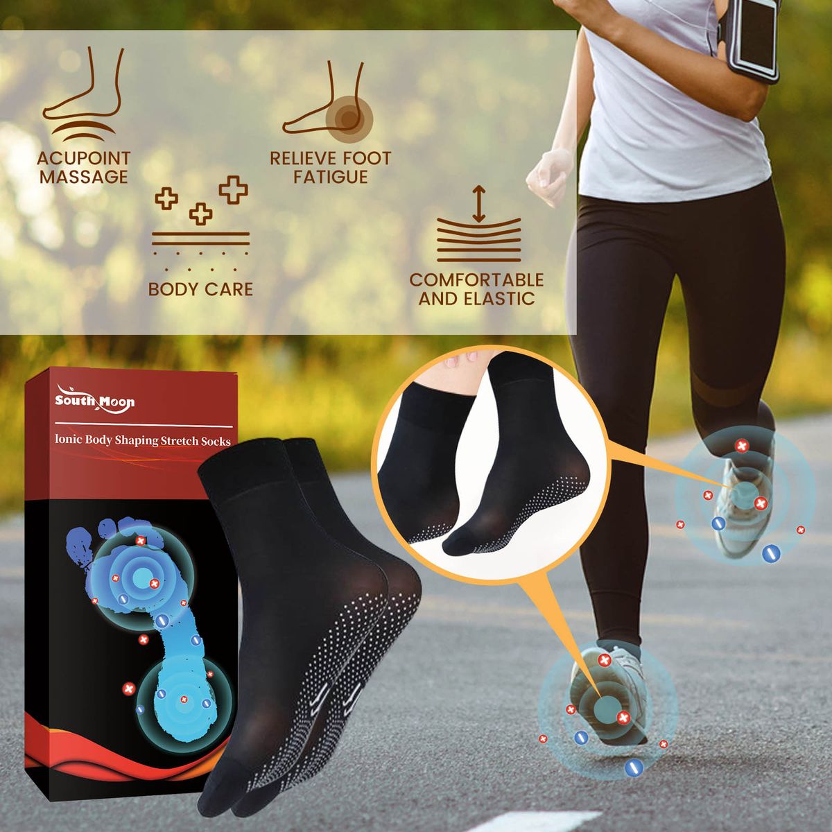 Tourmaline Ionic Body Shaping Slimming Stretch Socks Unisex