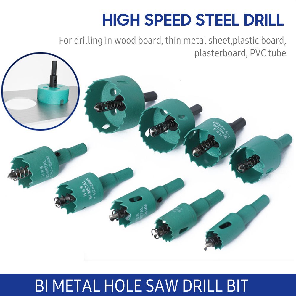 9 PCS Bi-metal Hole Saw Drill Bit Set 19mm-51mm High Speed
