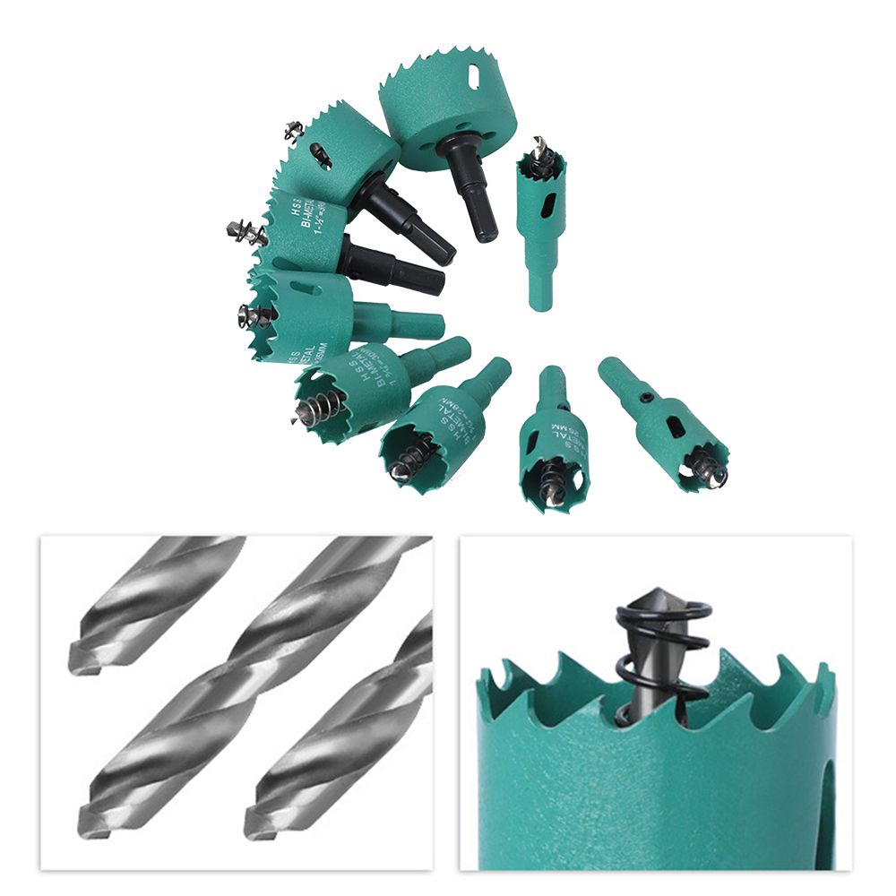 9 PCS Bi-metal Hole Saw Drill Bit Set 19mm-51mm High Speed