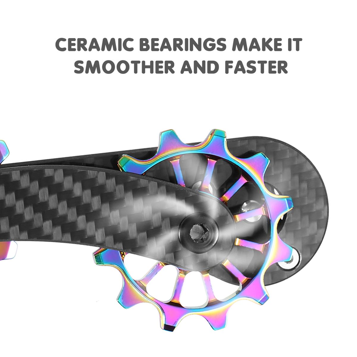 18T Carbon Fiber Rear Derailleurs Guide Bike Ceramic Bearing