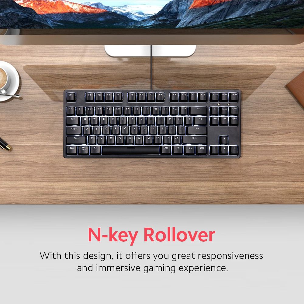 Backlit Mechanical Keyboard N-key Rollover/ Blue Switch/