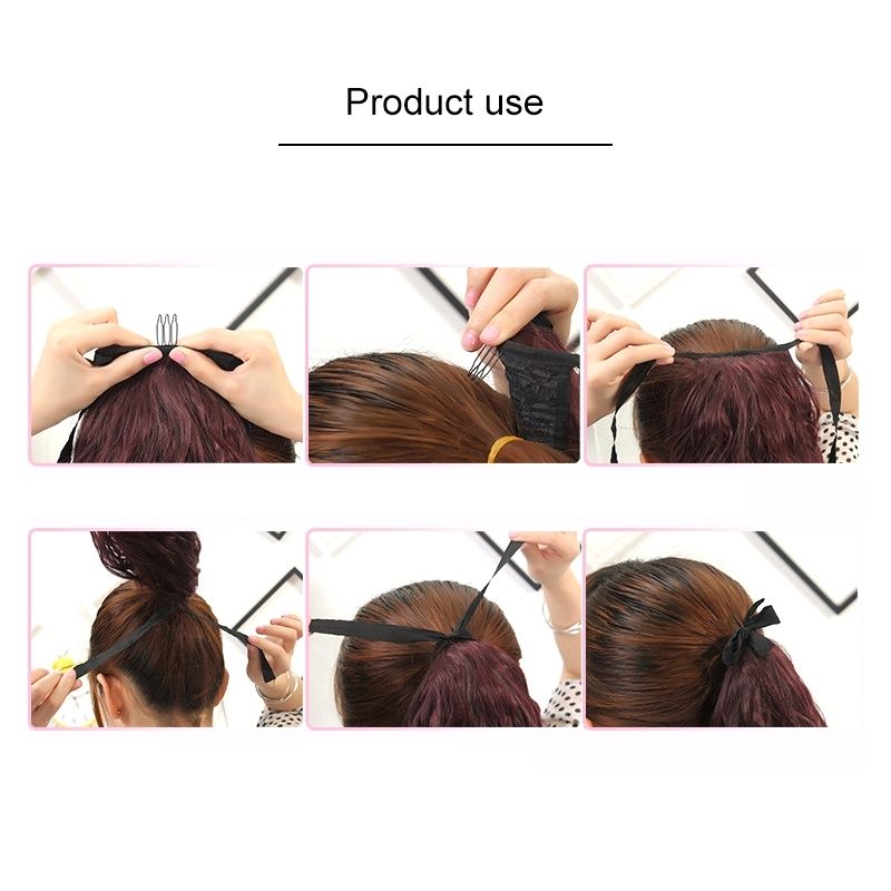 Natural Long Straight Hair Ponytail Bandage-style Wig Ponytail For WomenLength: 45cm (Black Brown)