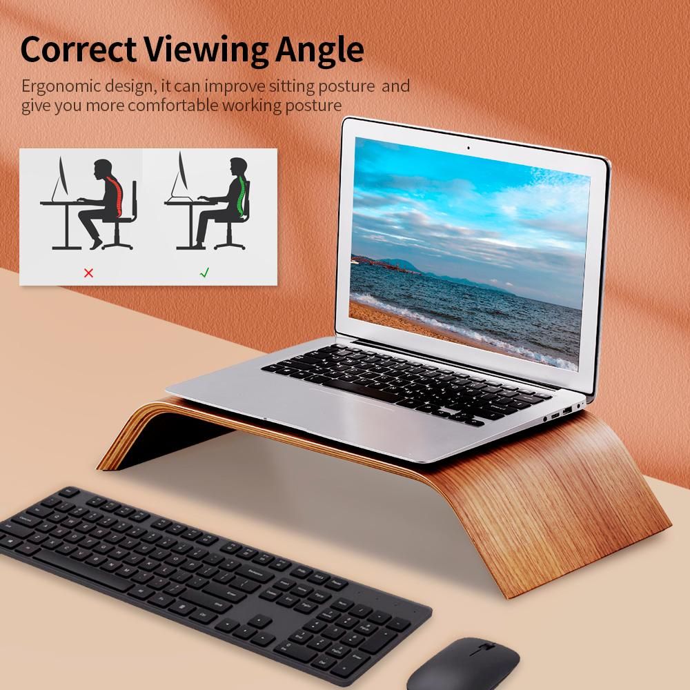SAMDI Wooden Stand All-in-one Machine Monitor Laptop Holder Strong Bearing Capacity Stable Wooden Bracket Replacement for iMac