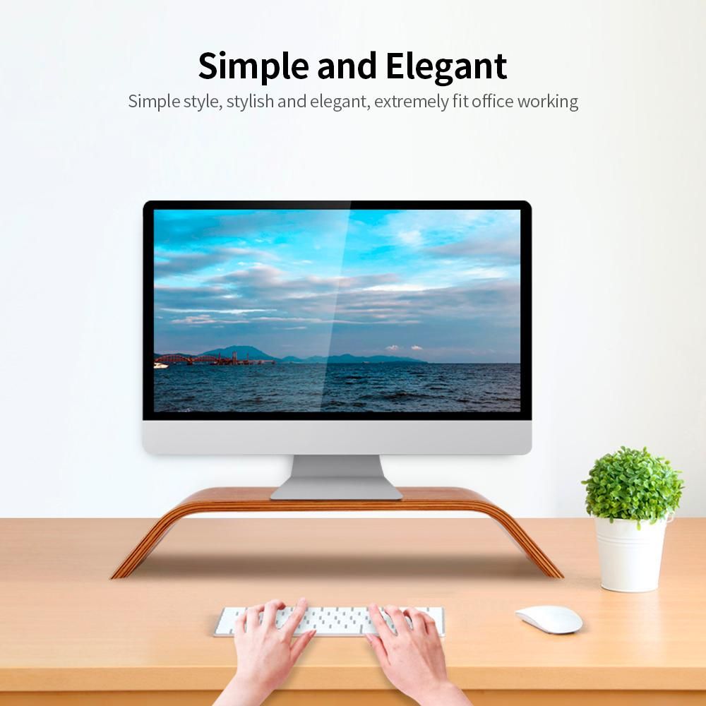 SAMDI Wooden Stand All-in-one Machine Monitor Laptop Holder Strong Bearing Capacity Stable Wooden Bracket Replacement for iMac
