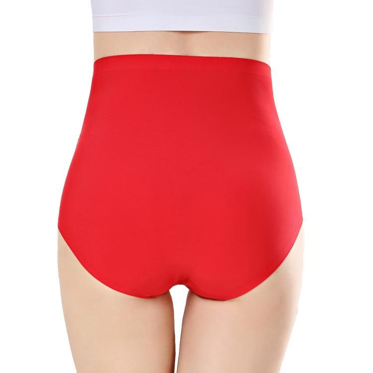 Factory made fatliquoring oversized women's ultra-high waist solid color briefs one-piece ice silk