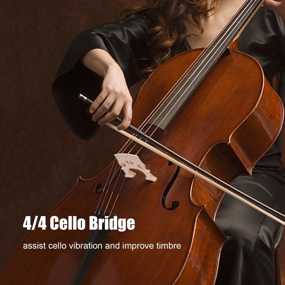 4/4 Cello Bridge Maple Wood Violoncello Bridle Ponticello String Lifter Instrument Replacement Parts