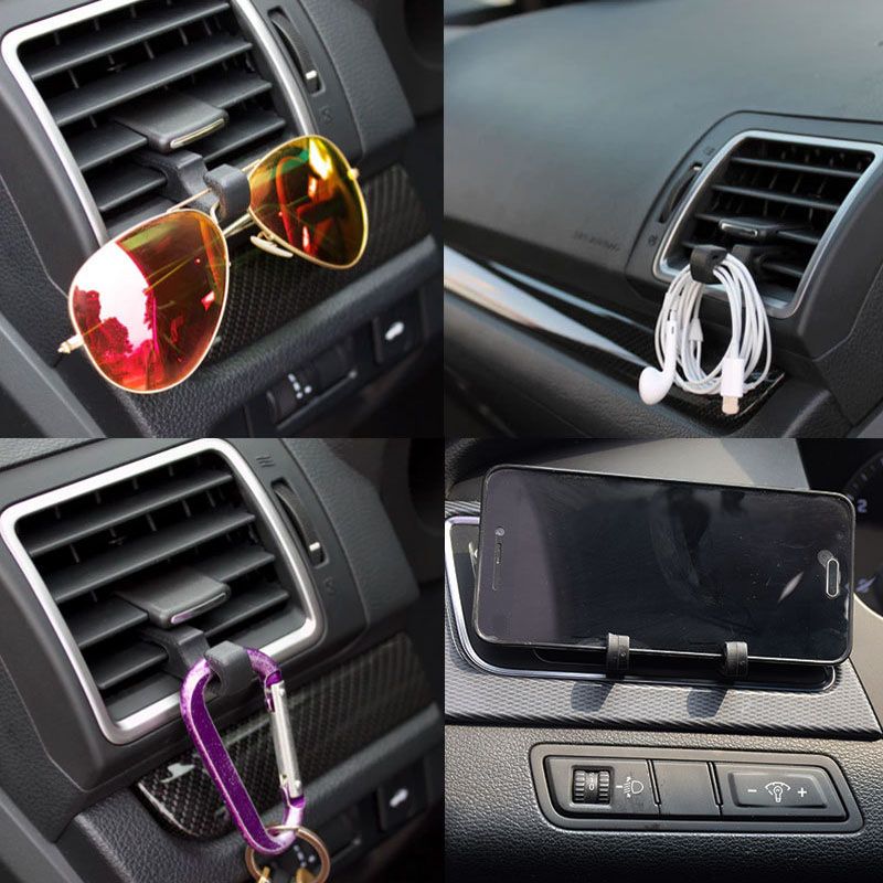 2pcs Car Air Conditioning Clip Glasses Key Earphon
