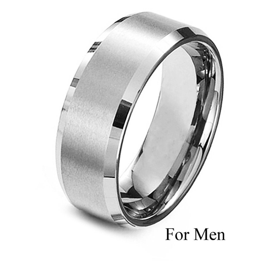 Silver Engagement Ring/Wedding Band Set For Couple