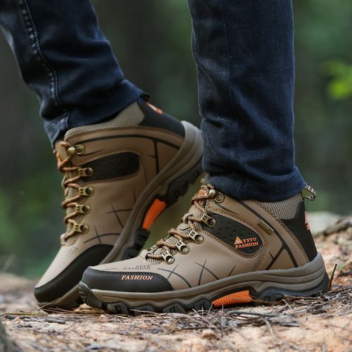 Mens Outdoors Wear-resisting Shoes Males Non-slip Climbing Shoes Brown