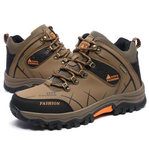 Mens Outdoors Wear-resisting Shoes Males Non-slip Climbing Shoes Brown