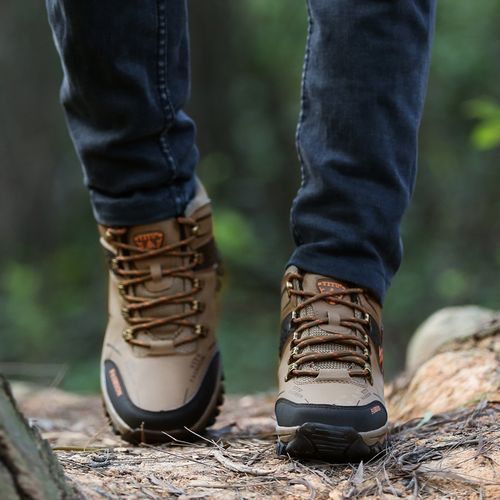 Mens Outdoors Wear-resisting Shoes Males Non-slip Climbing Shoes Brown