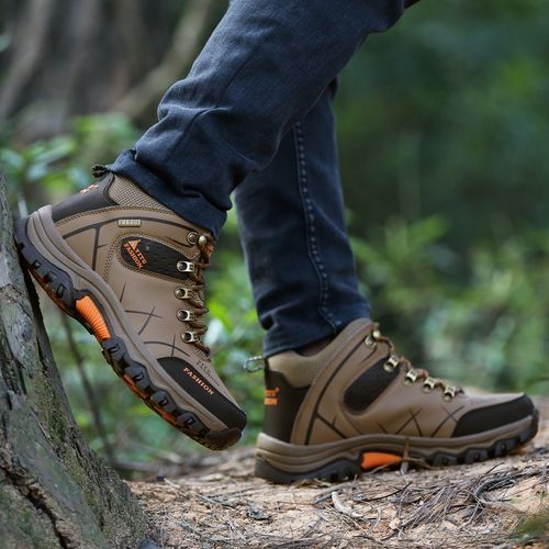 Mens Outdoors Wear-resisting Shoes Males Non-slip Climbing Shoes Brown