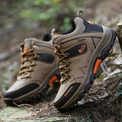 Mens Outdoors Wear-resisting Shoes Males Non-slip Climbing Shoes Brown
