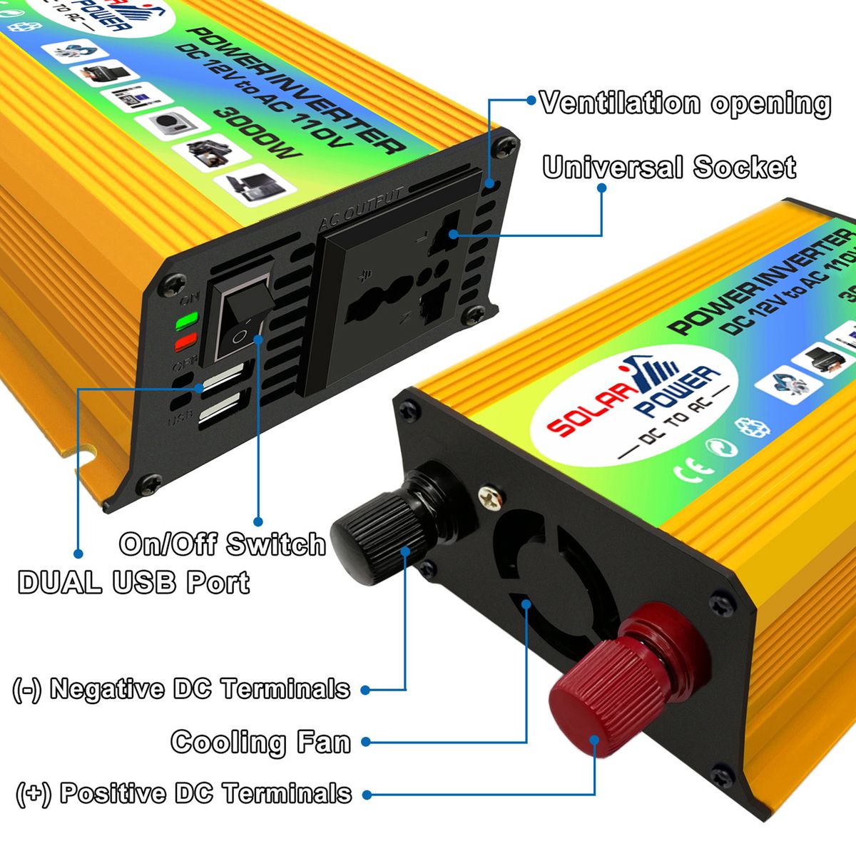 Peaks 3000W Modified Sine Wave Inverter High Frequency