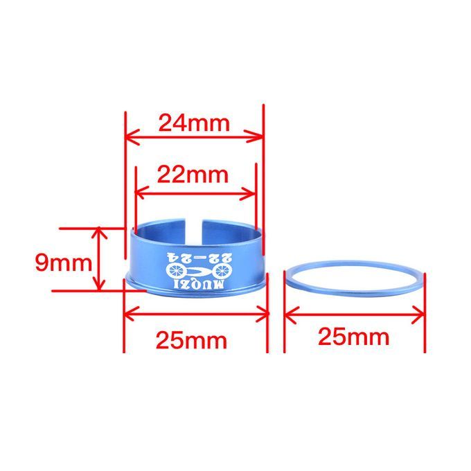 Bicycle Bike Bottom Bracket Adjustable Washer 24mm To 22mm Axis Blue