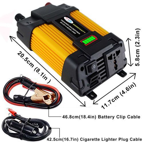 DC 12V To AC 220V Car Power Inverter Peaks Power 6000W Rated Power 500W