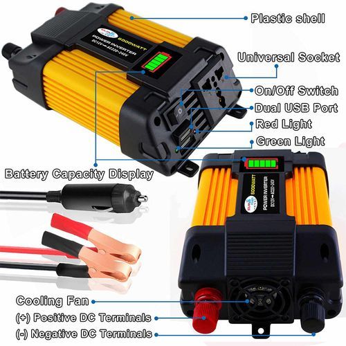 DC 12V To AC 220V Car Power Inverter Peaks Power 6000W Rated Power 500W