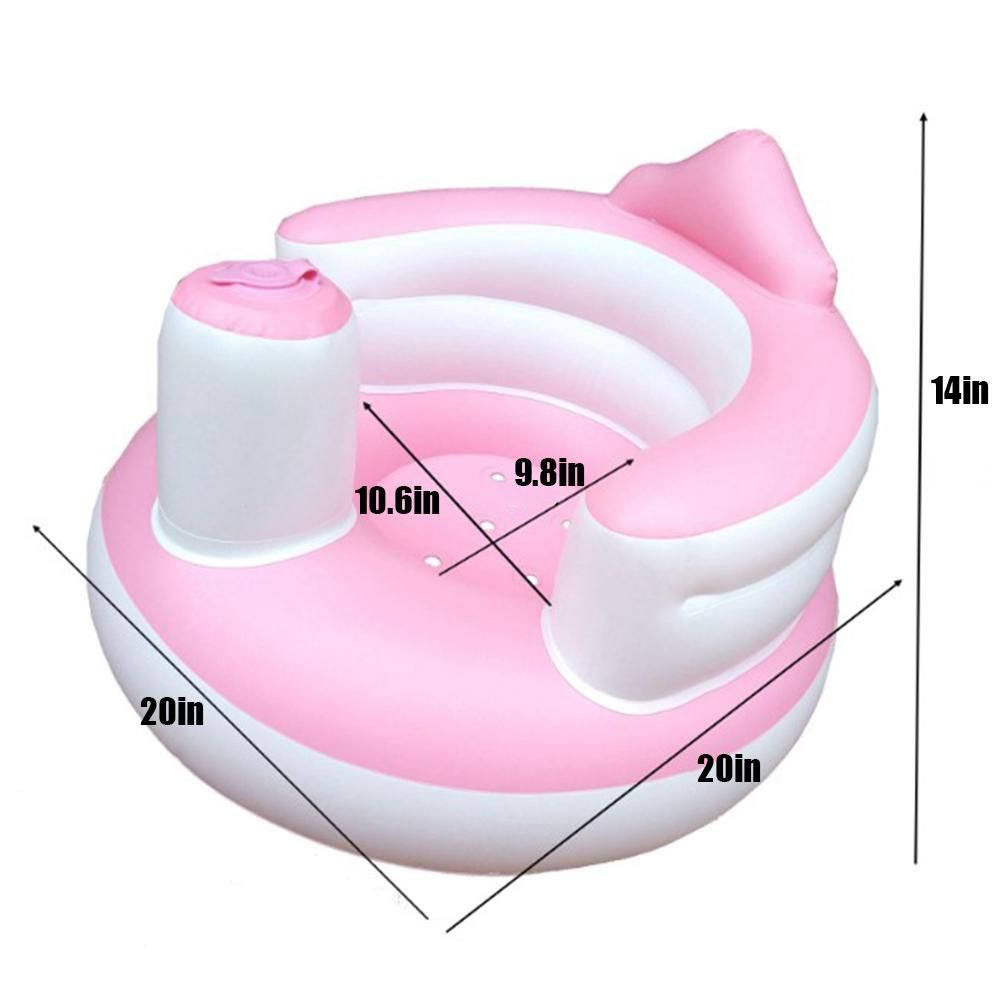 Inflatable Baby Chair Portable Kids Sofa Training Seat Pushchair for Feeding Shower Play Beach PVC Blue