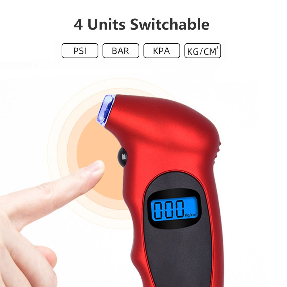LED Digital Tire Pressure Gauge 0-150 PSI 4 Units Switchable