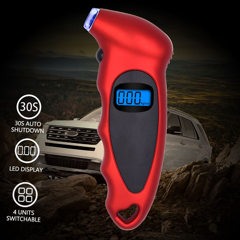 LED Digital Tire Pressure Gauge 0-150 PSI 4 Units Switchable