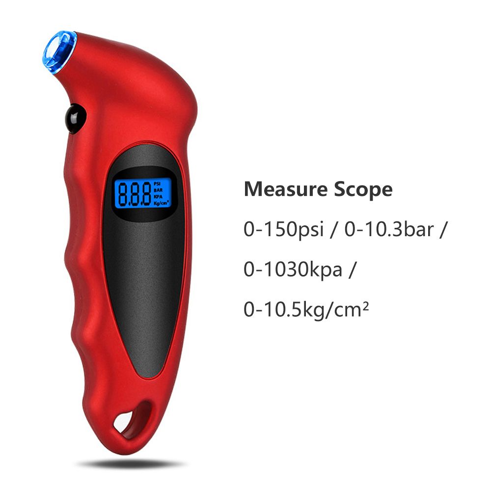 LED Digital Tire Pressure Gauge 0-150 PSI 4 Units Switchable