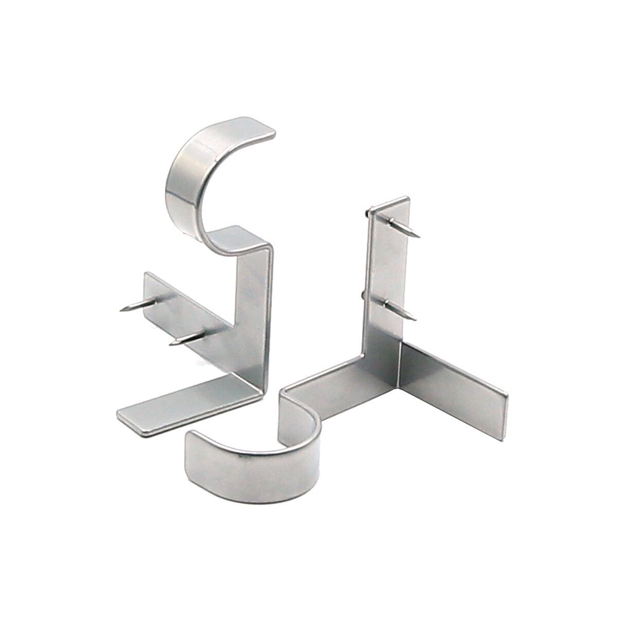 2PCS Hanging Curtain Rod Pole Holder Bracket Tap Window Frame No Drill Silver 2pcs