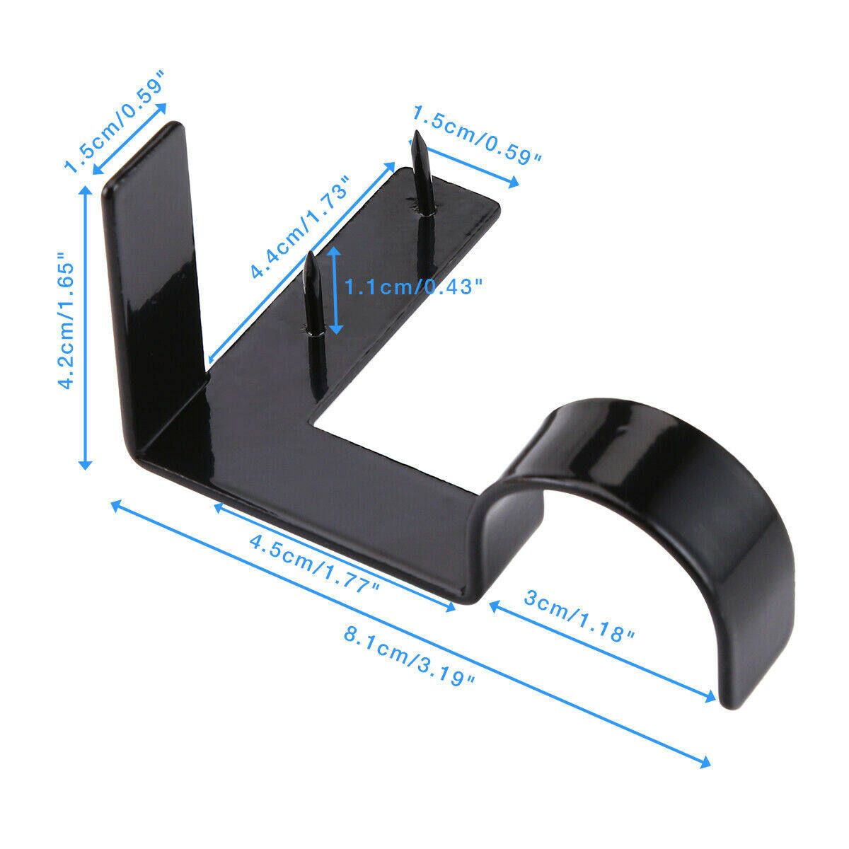 2PCS Hanging Curtain Rod Pole Holder Bracket Tap Window Frame No Drill Silver 2pcs