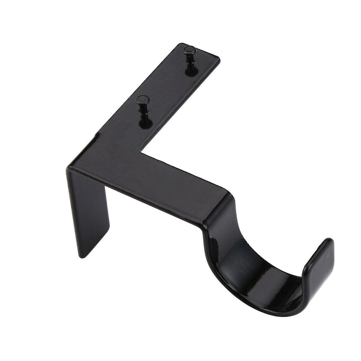 2PCS Hanging Curtain Rod Pole Holder Bracket Tap Window Frame No Drill Black 2pcs