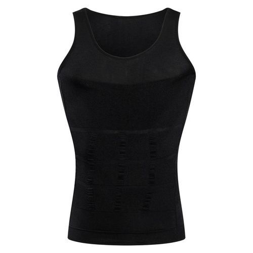 Men Stretchy Firm Tummy Vest Undershirt Slimming White