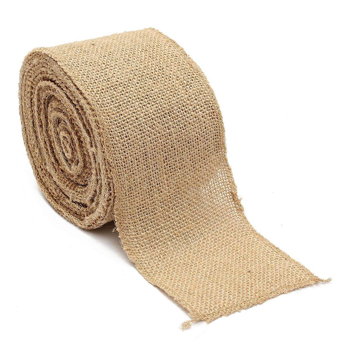 6Pcs Natural Jute Burlap Hessian Ribbon Rustic Weddings Belting Strap Craft Floristry # 3m
