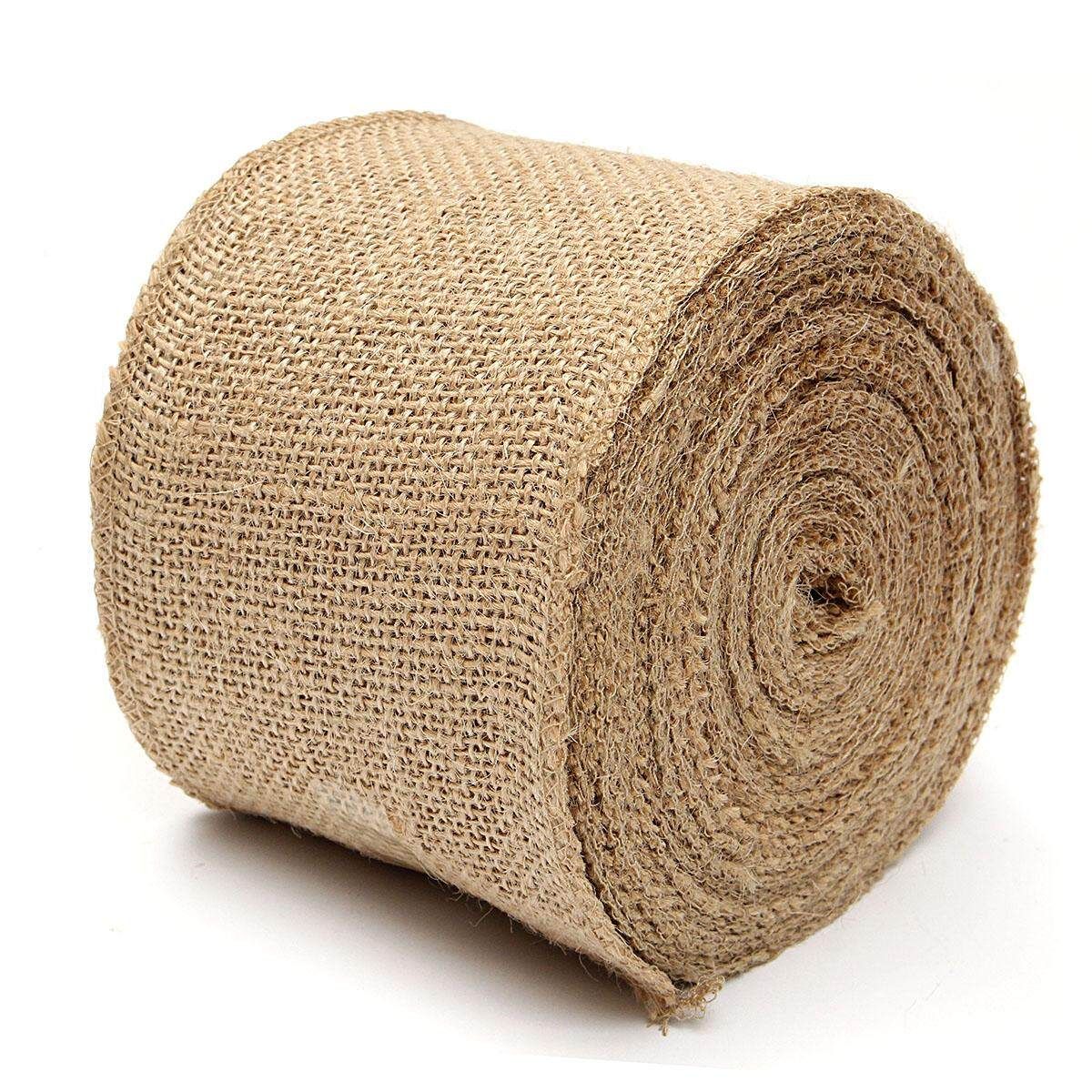6Pcs Natural Jute Burlap Hessian Ribbon Rustic Weddings Belting Strap Craft Floristry # 3m
