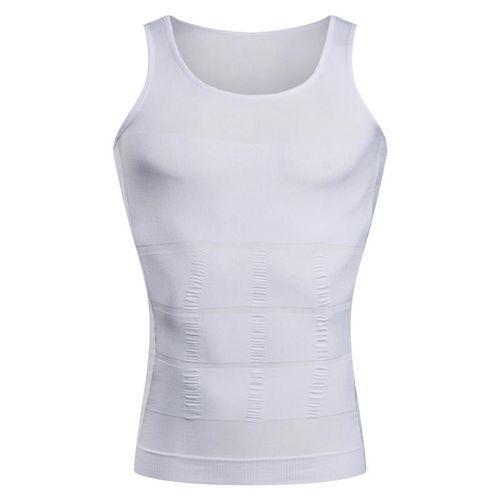 Men Stretchy Firm Tummy Vest Undershirt Slimming Black