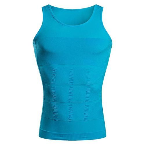 Men Stretchy Firm Tummy Vest Undershirt Slimming Black
