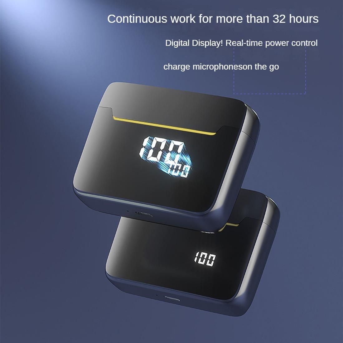 Wireless Lavalier Microphones Omnidirectional Recording Portable Charging Case