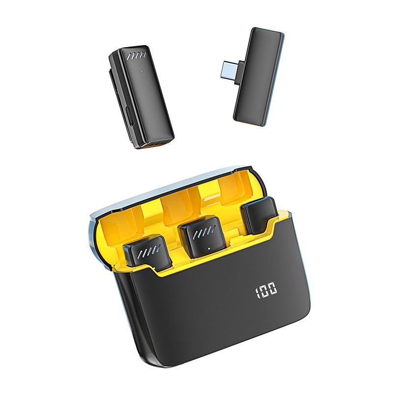 Wireless Lavalier Microphones Omnidirectional Recording Portable Charging Case